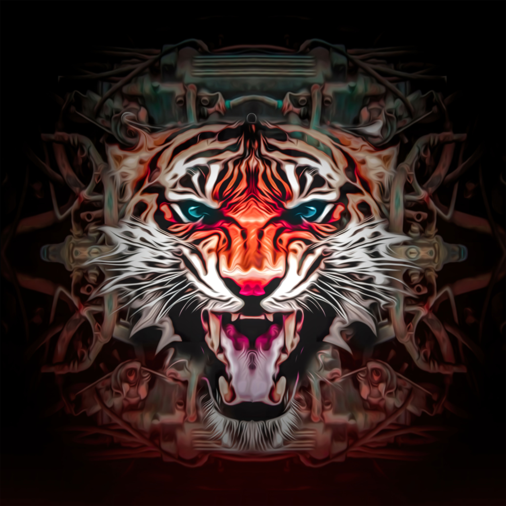 Arte de pared de vidrio de El castigo del león