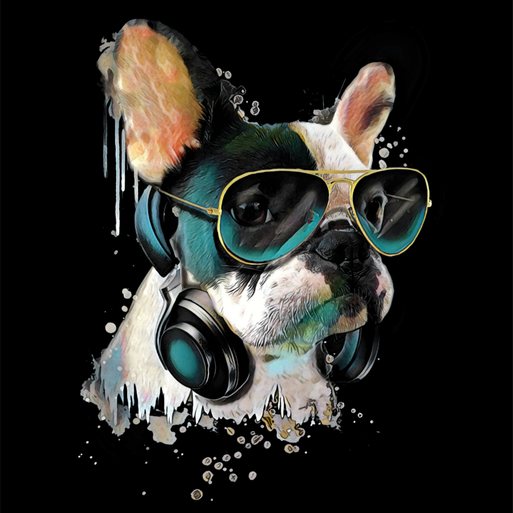 Arte della parete di vetro Cane punk