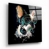 Cane punk quadro in vetro - 40x40 cm