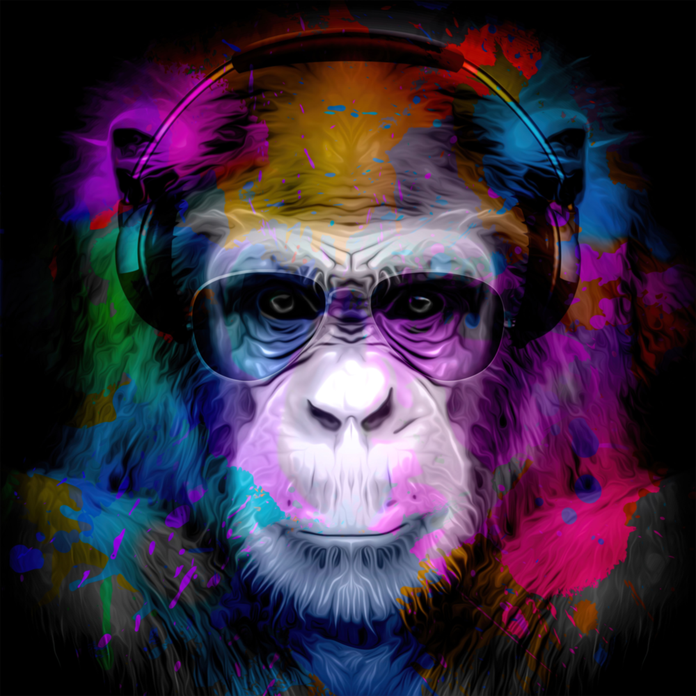 Singe intellectuel Impression sur verre