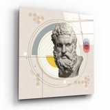 Busto de Estatua Barbuda Círculo Bauhaus cuadro de cristal - 40x40 cm