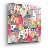 Casas adorables cuadro de cristal - 40x40 cm