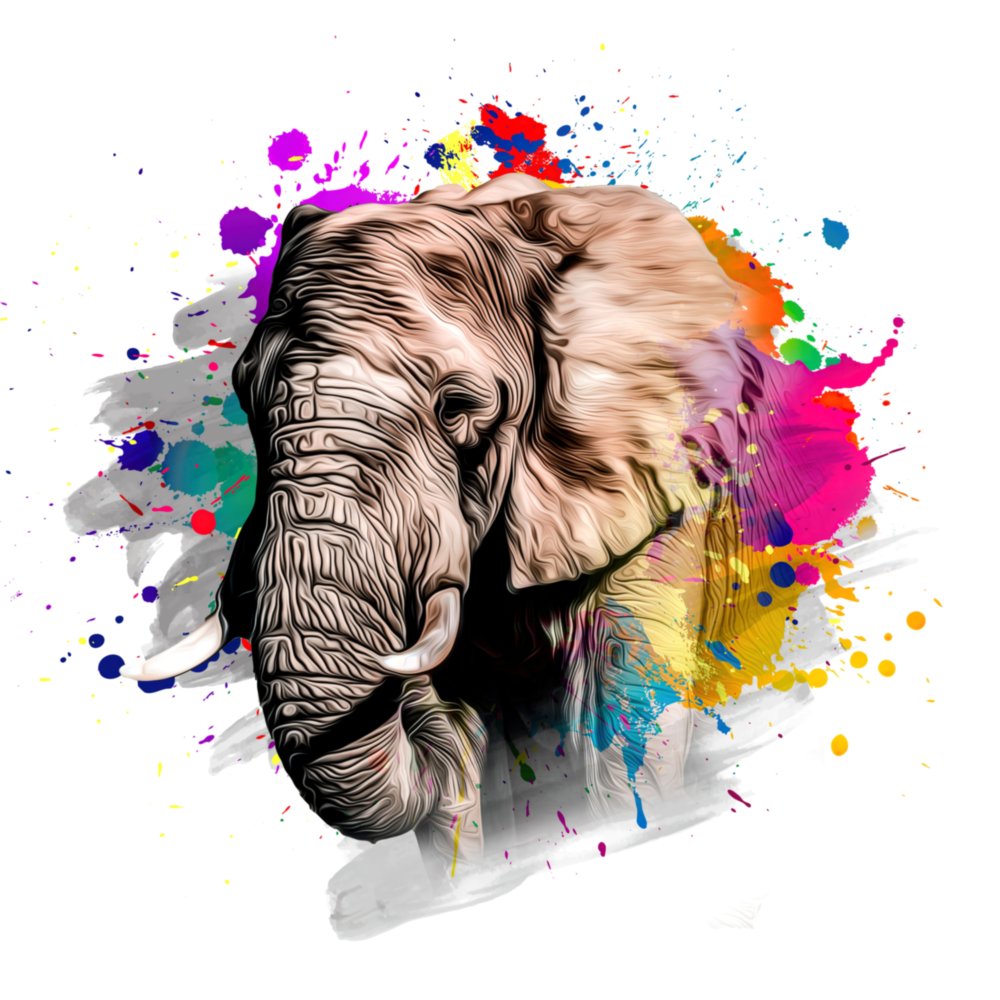 Arte de pared de vidrio de Elefante