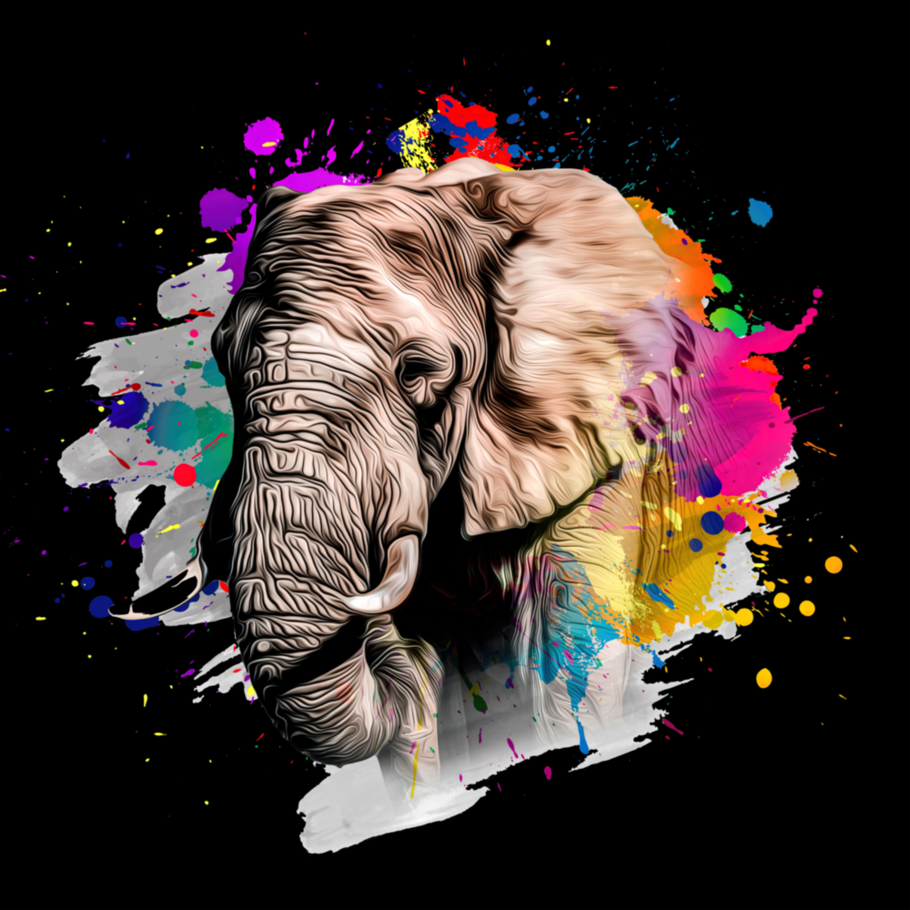 Arte de pared de vidrio de Elefante