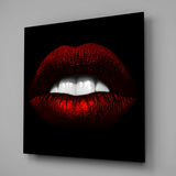 Red Lips Glass Wall Art