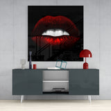 Red Lips Glass Wall Art