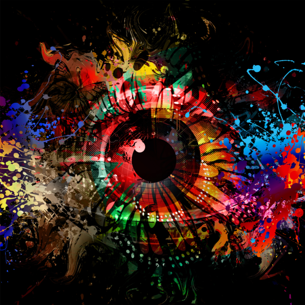 Illustration Auge Glasbild