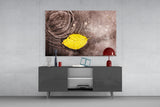 Yellow Leaf Glass Wall Art.