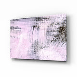 Coup de Pinceau Noir Rose Poudré tableau en verre - 72x46 cm