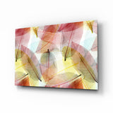 Couches de Feuilles d'Automne Translucides Rétroéclairées tableau en verre - 72x46 cm