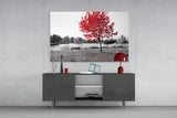 Red Tree Glass Wall Art.