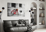 Red Bicycle Glass Wall Art.