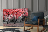 Red Tree Glass Wall Art.