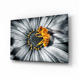 Honey Bee Glass Wall Art - 72x46 cm