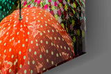 Colorful Umbrellas Glass Wall Art.