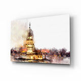 Torre de la Doncella Lavado Sepia Amplio cuadro de cristal - 72x46 cm