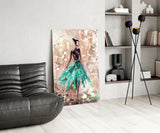 Female (Green) Glass Wall Art.