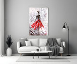 Female (Red) Glass Wall Art.
