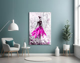 Woman (Pink) Glass Wall Art.