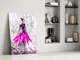 Woman (Pink) Glass Wall Art.