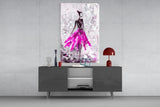Woman (Pink) Glass Wall Art.