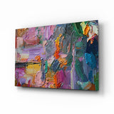 Espátula Impasto Multicolor cuadro de cristal - 72x46 cm