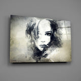 Woman Portrait Glass Wall Art.
