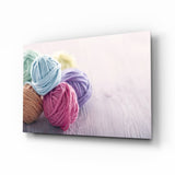 Gomitoli di Corda Quadro in Vetro - 72x46 cm