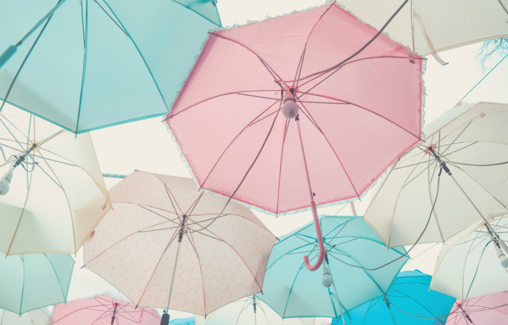 Arte della parete di vetro Gli ombrelli