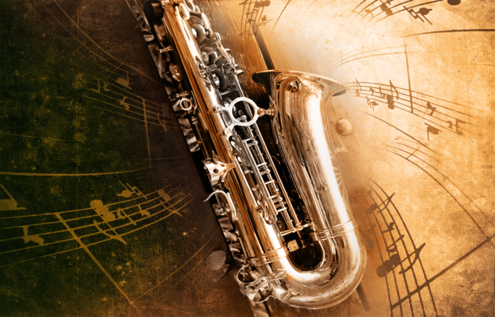 Music (Saxophone) Glass Wall Art