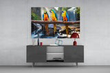 Parrots Glass Wall Art.