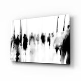Glasbild in der Menschenmenge - 72x46 cm