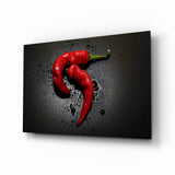 Rote Paprika Glasbild - 72x46 cm