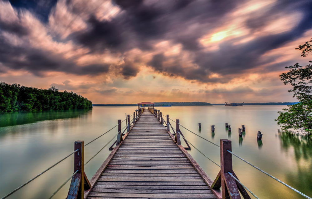 Arte de pared de vidrio de Muelle