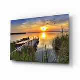 Arte de pared de vidrio de Puesta de sol