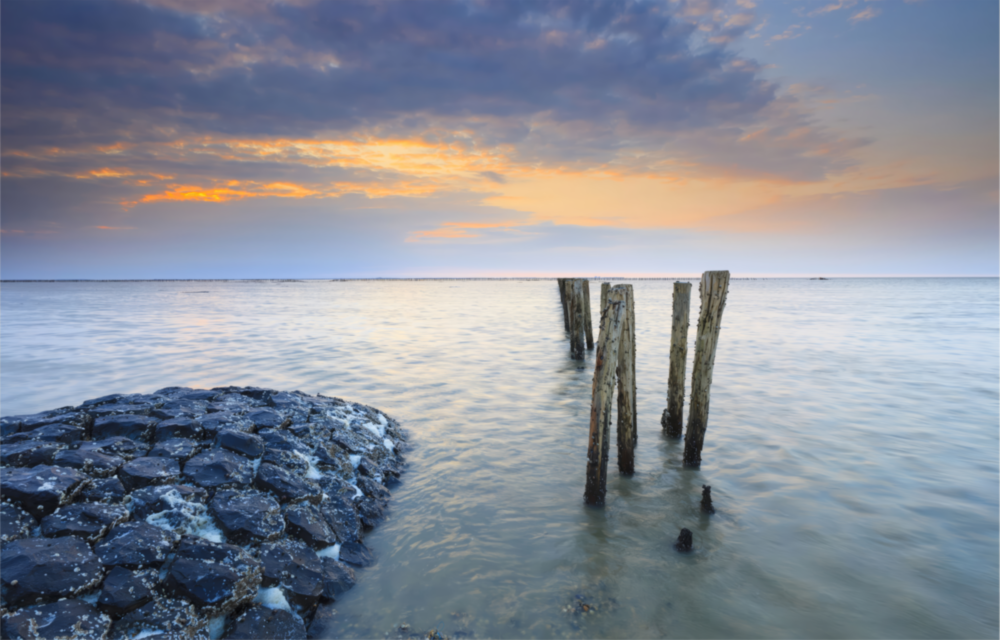 Arte de pared de vidrio de Puesta de sol