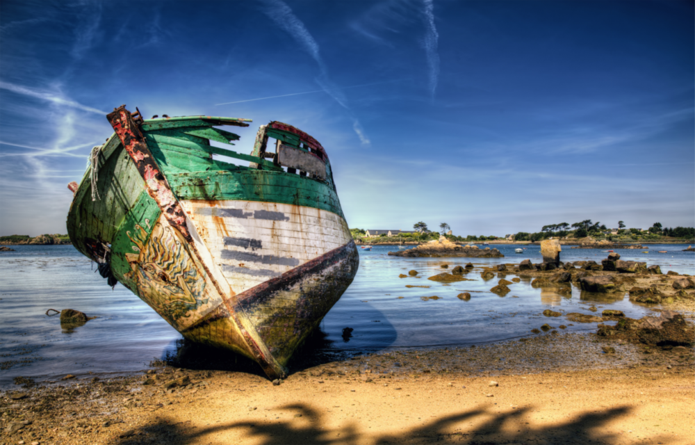 Arte de pared de vidrio de Naufragio