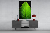 Green Leaf Glass Wall Art.