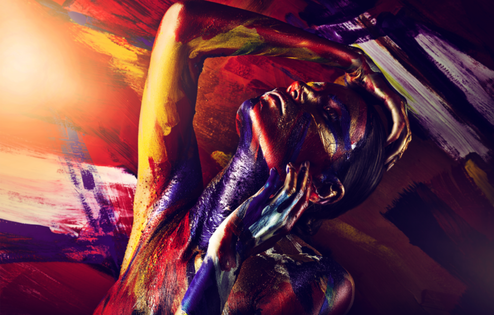 Arte della parete di vetro Donna ritratto 4