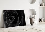Black Rose Glass Wall Art.