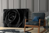 Black Rose Glass Wall Art.