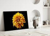 Yellow Flower Glass Wall Art.