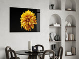 Yellow Flower Glass Wall Art.