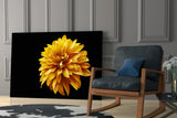 Yellow Flower Glass Wall Art.