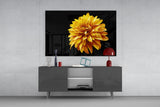 Yellow Flower Glass Wall Art.