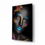 Woman Portrait 8 Glass Wall Art - 72x46 cm