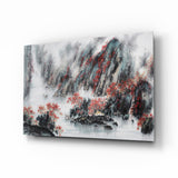 Japanische Zeichnung Glasbild - 72x46 cm