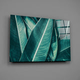 Green Tropical Leaf 2 Glass Wall Art.
