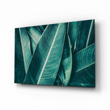 Green Tropical Leaf 2 Glass Wall Art - 72x46 cm