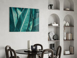 Green Tropical Leaf 2 Glass Wall Art.